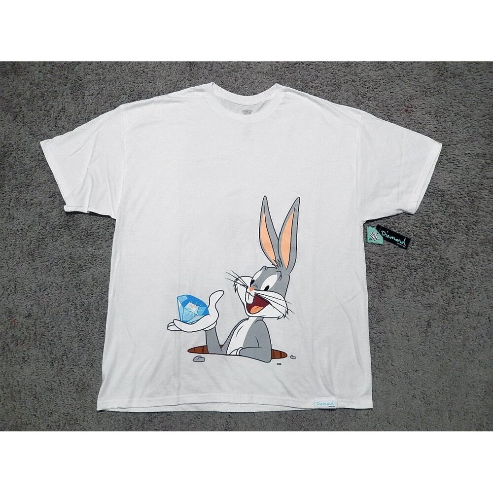 Diamond Supply Co x Looney Tunes Bugs Bunny men's white t-shirt XXL warner bros